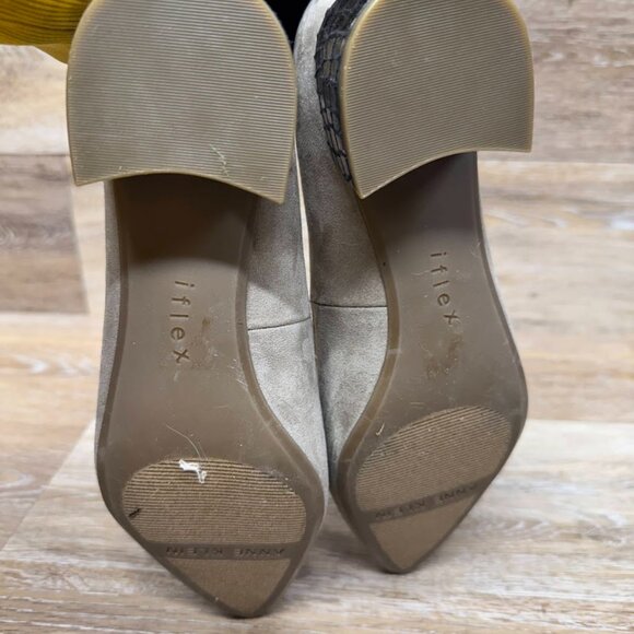 Anne Klein Kalonie Tan Textile Pointed Toe Low Heel Slip On Shoe Women's Size 7 - Picture 4 of 7